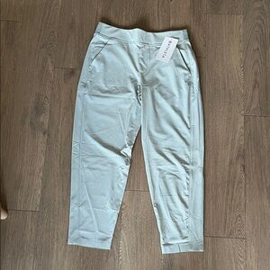 Athleta light blue green and white striped work pants